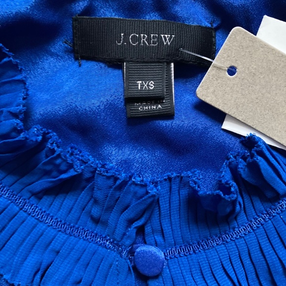 J. Crew Lace Ruffle Neck Sleeveless Top  Blue Size XS Tall - Picture 3 of 6